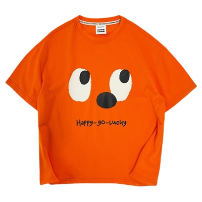 iaiammo丨25原创设计 笑脸表情韩版洋气男女中大童装 纯棉短袖T恤