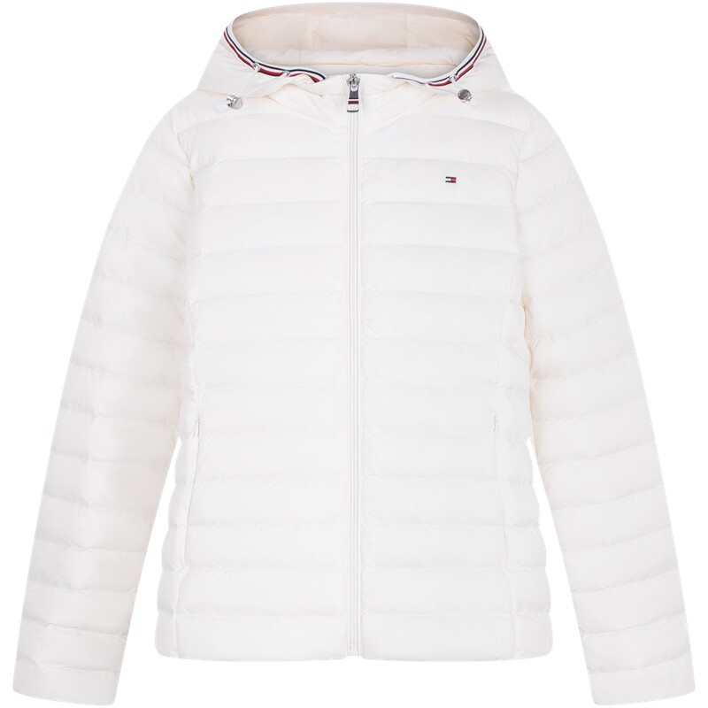 Tommy女装90绒镶边连帽羽绒服