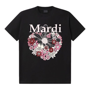 idcerem Mardi小雏菊短袖t恤女2026早春季菊花丛纯棉圆领宽松半袖