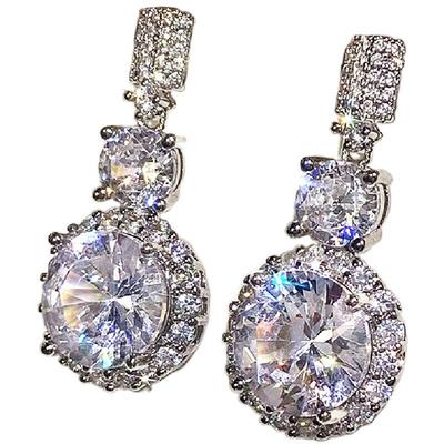 Domineering Temperament Round Super Flash Earrings French