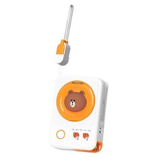 布朗熊充电宝自带线带插头三合一Magsafe磁吸无线快充10000毫安适用苹果16手机iPhone15上飞机可携带移动电源