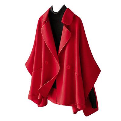 百依秀子中长款斗篷大衣