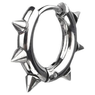 Shinma 1.0MM粗杆尖锥圆形银土酷小众耳环钛钢防过敏欧美潮流耳饰