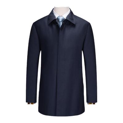 鼎铜男风衣新款商务领导政商干部服中老年翻领秋季中长款羊毛风衣