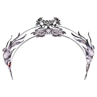 格格间原创【鹤闲】银色清冷感圣母冠发冠套装百搭汉服头饰流苏