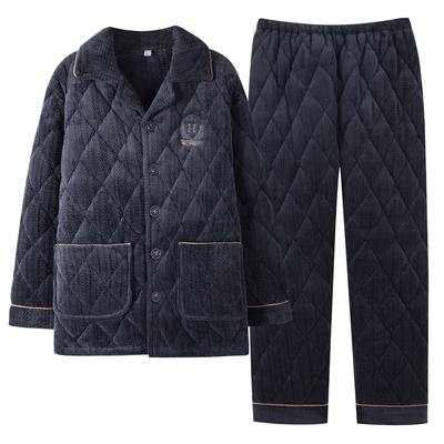 加绒加厚冬季爸爸睡衣家居服