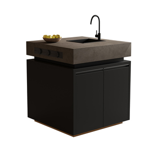 岩板岛台柜单独可移动搭配餐桌倒台带水槽茶台烧水高级定制导台头