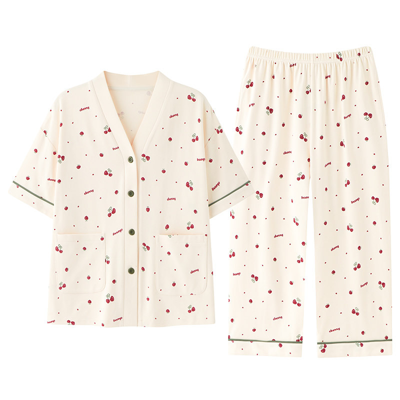 夏季和服睡衣套装开衫薄款休闲