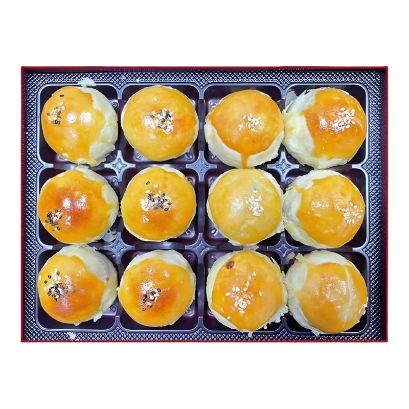 小潘蛋糕坊蛋黄酥综合乌豆沙白豆沙口味12个入办公午茶点心茶点版