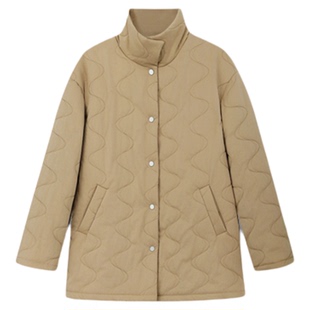 孙文秀studio长期主义极简风羊毛填充绗线保暖中长款秋冬外套