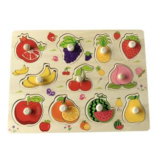 蒙特利蒙氏早教手抓板拼图套装宝宝认知配对动物数字启蒙1一3岁幼