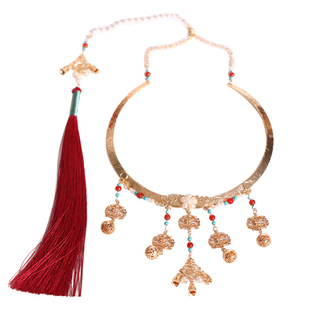 麒麟铃铛原创项圈汉服明制璎珞配饰复古百搭古风项链流苏金色宫廷