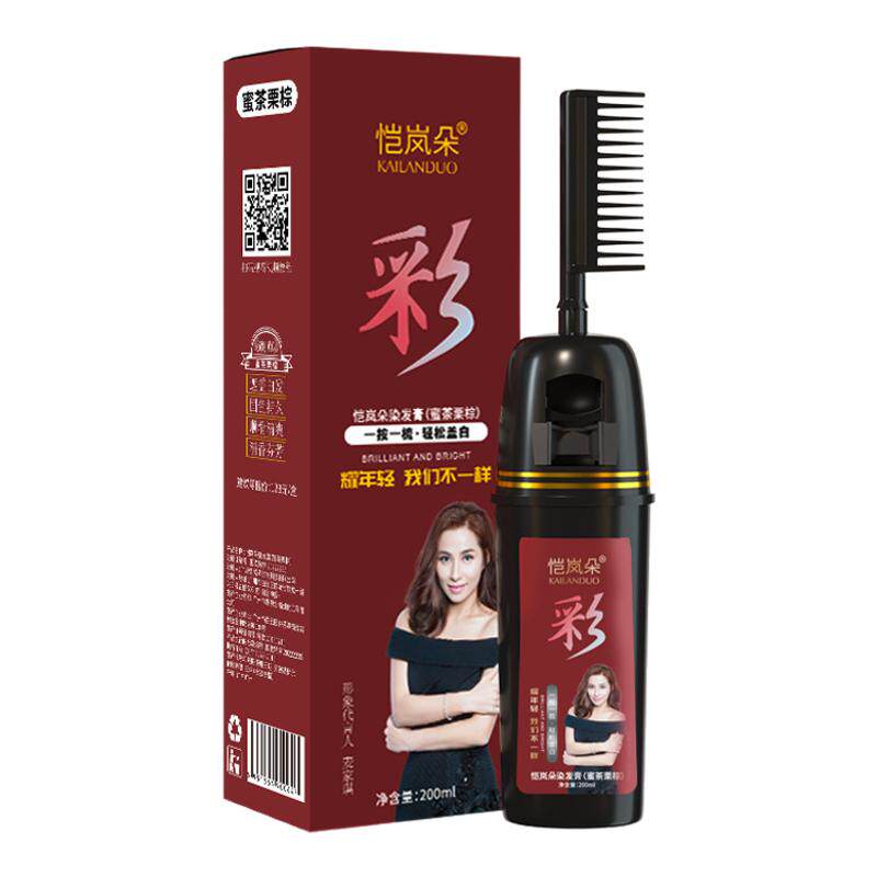 恺岚朵一梳彩植物盖白染发膏
