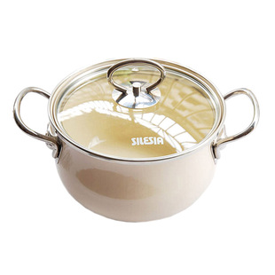 出口欧洲外贸搪瓷1.5/2L3升5煲汤锅双耳炖烧煮面热奶锅猪油罐燃电