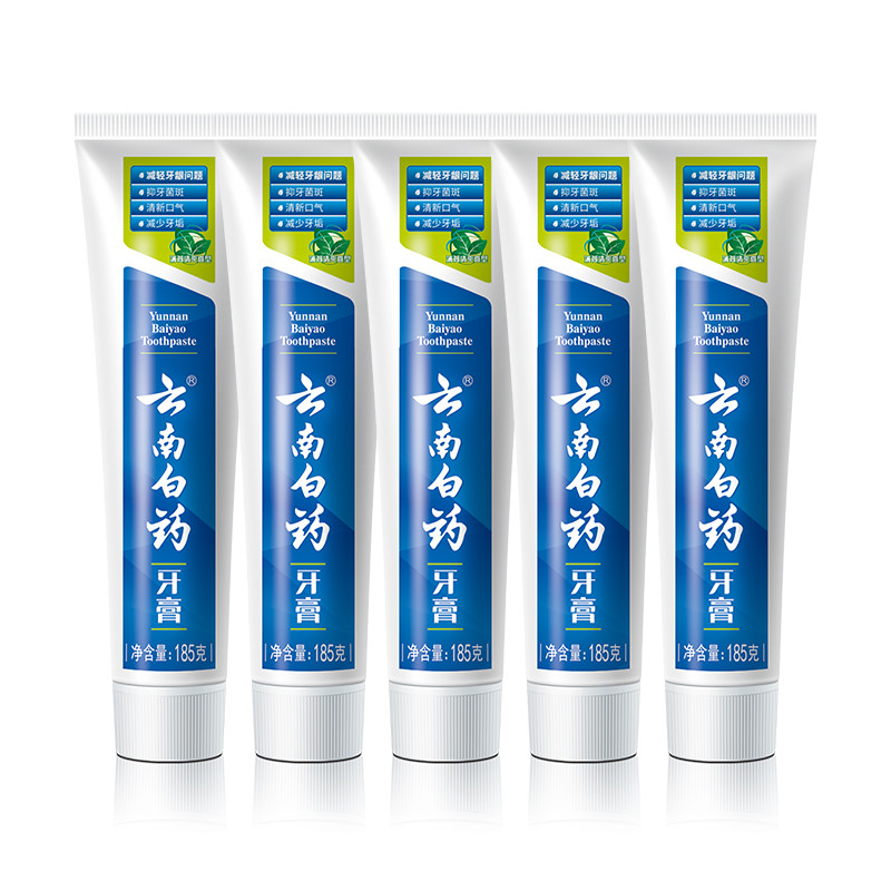 云南白药牙膏经典薄荷香185g*5支