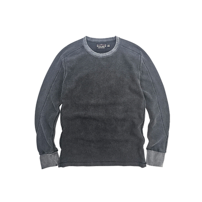 西里布美式复古华夫格长袖T恤