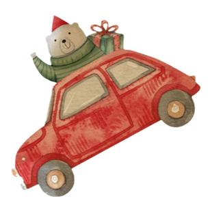 Merry Christmas!丹麦绘本风圣诞小动物齐聚儿童卧室布置墙贴装饰