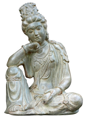 水磨坊水月观音流水喷泉装饰摆件