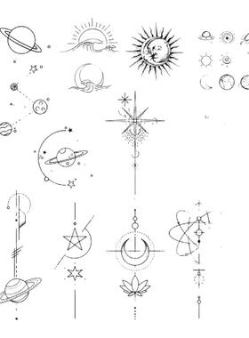 桃山tattoo日月星辰简约纹身贴