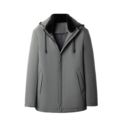 中长款连帽可拆卸貂皮大衣