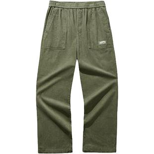 安踏灯芯绒休闲长裤男女同款美式纯棉宽松直筒运动裤子172448503