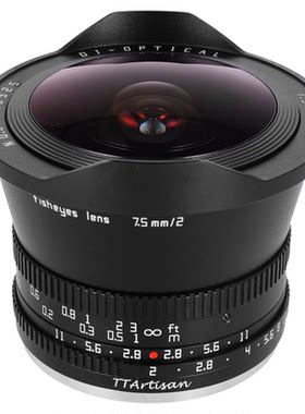 铭匠7.5mm f2银色超广角鱼眼镜头适用索尼E松下尼康Z佳能R50富士X