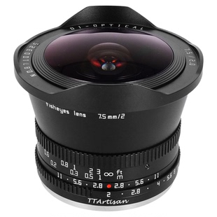 铭匠7.5mm f2银色超广角鱼眼镜头适用索尼E松下尼康Z佳能R50富士X