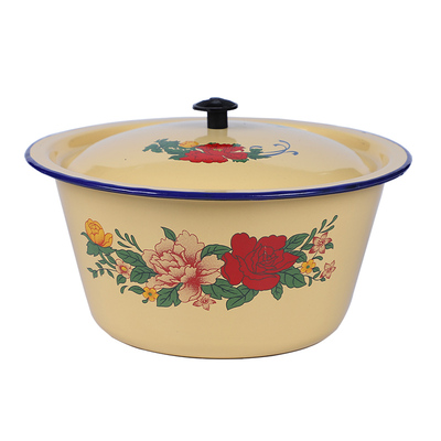 带盖老式怀旧拌馅洗手碗搪瓷盆