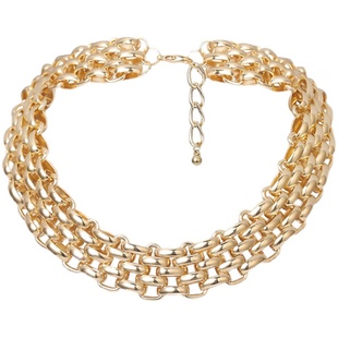 Queen欧美个性重金属夸张表链项链女 高级时尚嘻哈风颈链卫衣链