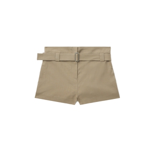 IT MSGM女装纯色短裤休闲裤新款简约时尚配腰带直筒裤B03106AO