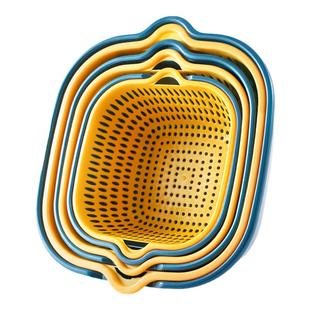 双层洗菜盆沥水篮厨房洗水果滤水篮淋漏水神器网红六件套洗菜篓子