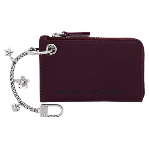 【礼物】MARC JACOBS/莫杰 MJ 牛皮纯色钱包零钱包卡包挂饰