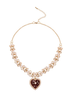 花迹高级感爱心设计感珍珠项链女