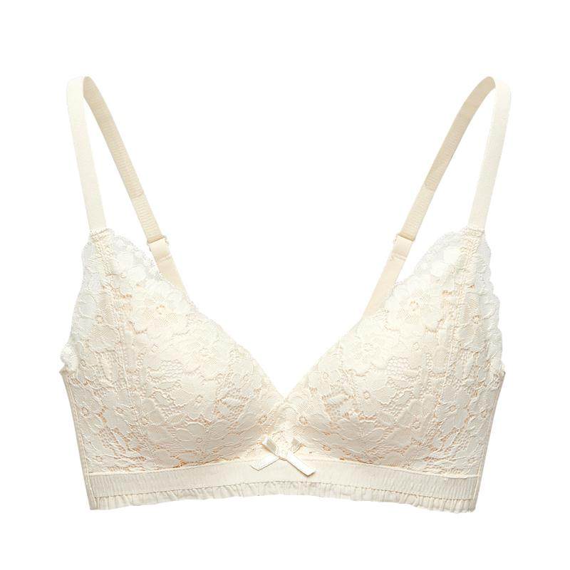 烈儿专享三福2022新款秋季薄款无钢圈小胸聚拢文胸蕾丝花朵内衣女