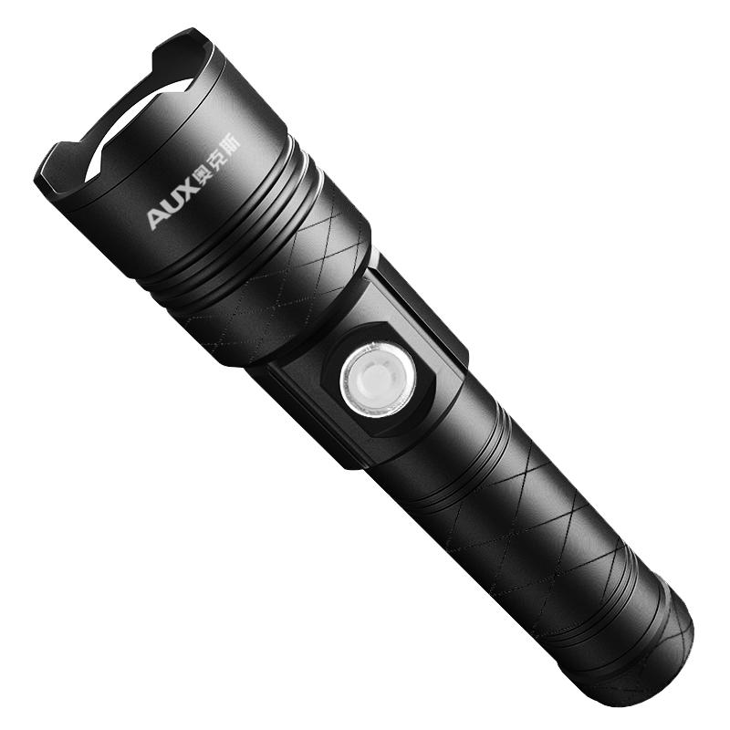 奧克斯強(qiáng)光超亮手電筒戶(hù)外可充電遠(yuǎn)射小型迷你便攜led手電工作燈