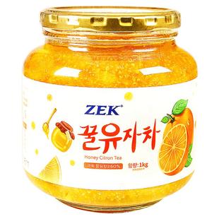 ZEK蜂蜜柚子茶1kg/瓶蜂蜜百香果味红西柚子茶韩国进口冲饮果味茶