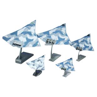 1:144新型六代战机 歼36 J36合金飞机模型军事摆件 战斗机银杏叶