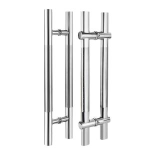 加厚304不锈钢玻璃门拉手可调节孔距无框有框推拉门木门把手对装