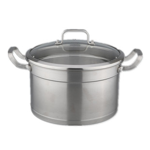 美达莱304不锈钢盖尔蒸煮锅复底汤锅内置蒸架2层二层蒸锅可加屉