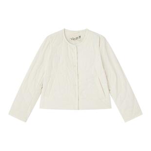 飞鸟和新酒轻薄款短款羽绒服女白色2024秋季新款白鸭绒圆领短外套