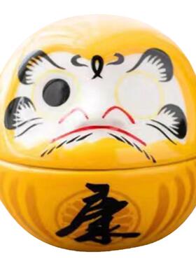 日本料理祈福招财达摩蛋居家餐厅玄关装饰日式五宫格桌面陶瓷摆件