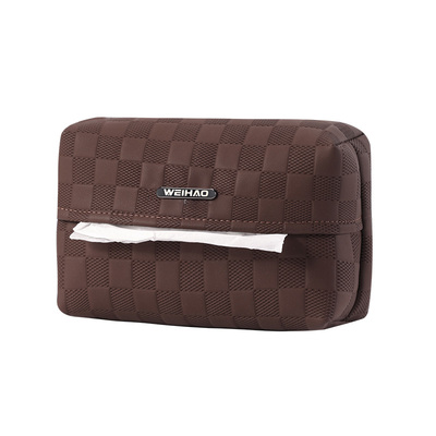 车载高档格子多功能纸巾包