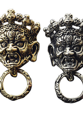 财布扣手工皮具大黑天咬环财神