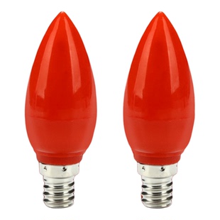 节能LED红色E14蜡烛E12小螺旋口灯头长明供佛台灯财神莲花座灯泡