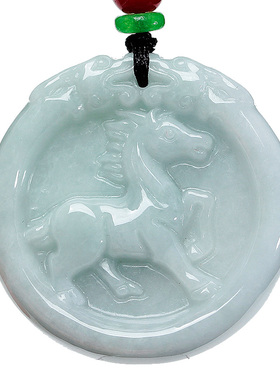 翡翠生肖虎天然吊坠属相上山