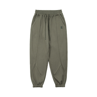 bdpowerup秋冬美式加绒束脚裤男简约加厚保暖运动长裤男宽松