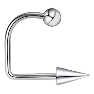 外螺旋恶魔钉长尖锥唇钉d型环外螺纹唇环d字环d型u形医用钛钢饰品