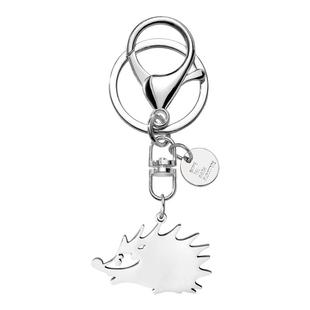 赵雷同款可爱小刺猬钥匙扣简约时尚钛钢挂件个性小众设计感配饰品