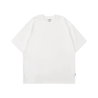 二本针纯棉265g重磅白t短袖