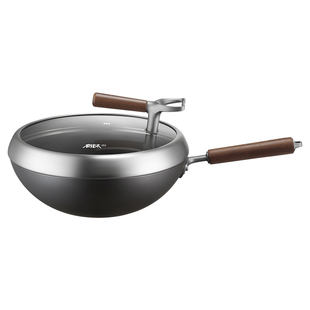 【新品】苏泊尔无涂层有钛不粘铁锅家用炒锅复合铁炒菜锅商超同款